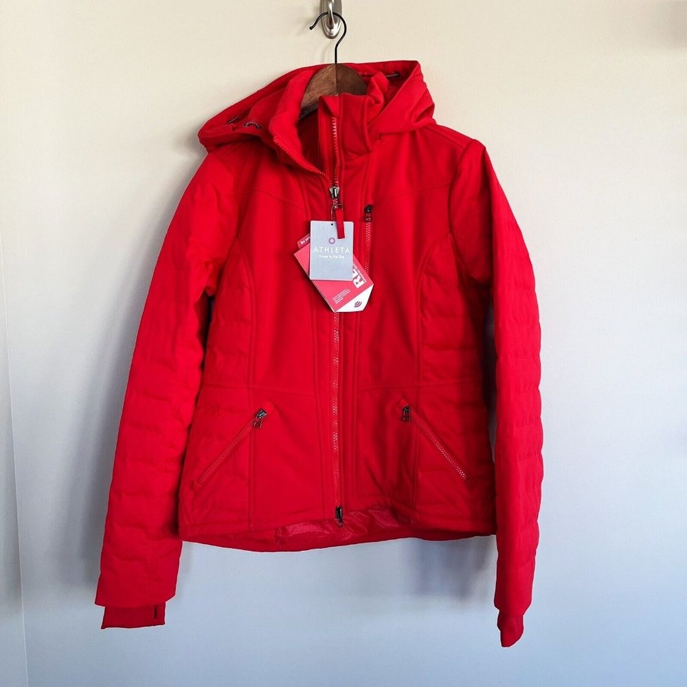 Athleta RECCO Rescue Technology Down Ski Puffer Jacket Coat Womens Medium NWT